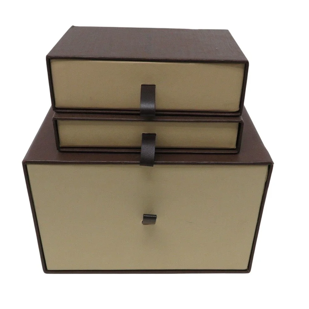 Authentic Louis Vuitton Brown Magnetic Drawer Gift Boxes Lot of 5 – Various Size
